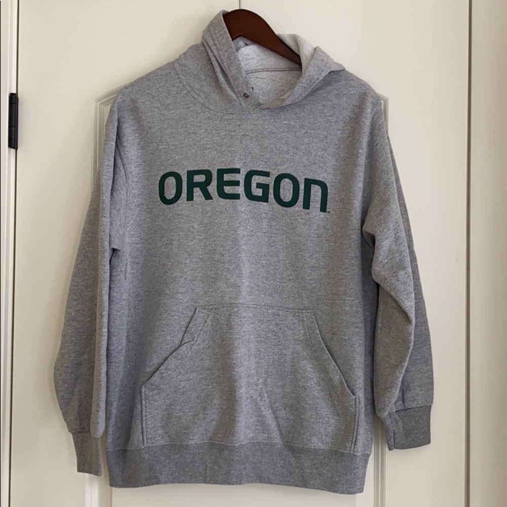 Oregon Light Gray Hooded Sweatshirt, Medium